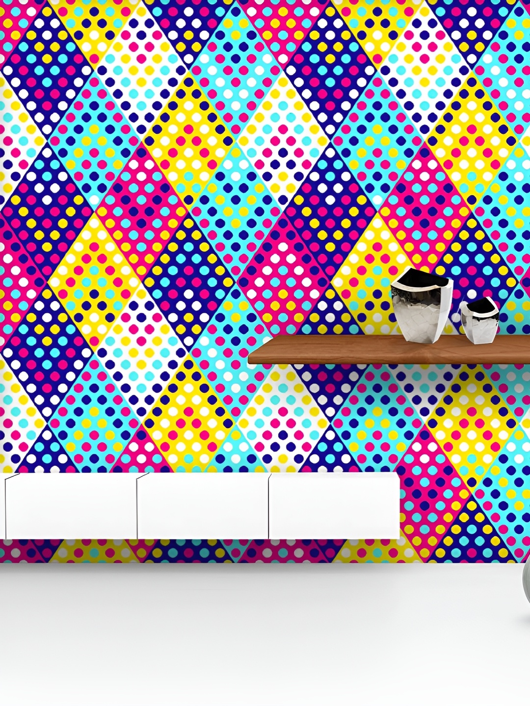 ArtzFolio Printed UV-Resistant Anti-Bacterial Repeating Dots On Rhombus Peel & Stick Wallpaper, Multi
ArtzFolio Printed UV-Resistant Anti-Bacterial Repeating Dots On Rhombus Peel & Stick Wallpaper, Multi
