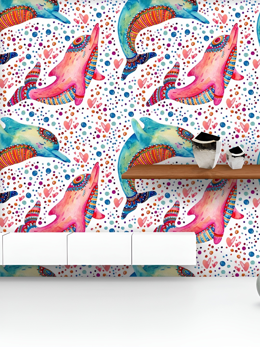 ArtzFolio Printed UV-Resistant Anti-Bacterial Cartoon Dolphins With Bubbles Peel & Stick Wallpaper, Multi
ArtzFolio Printed UV-Resistant Anti-Bacterial Cartoon Dolphins With Bubbles Peel & Stick Wallpaper, Multi