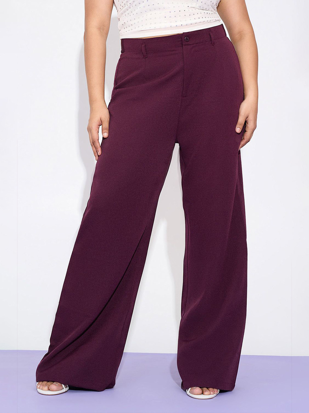 Freakins Women Plus Size Relaxed Straight Leg Loose Fit High-Rise Korean Pant, Violet
Freakins Women Plus Size Relaxed Straight Leg Loose Fit High-Rise Korean Pant, Violet