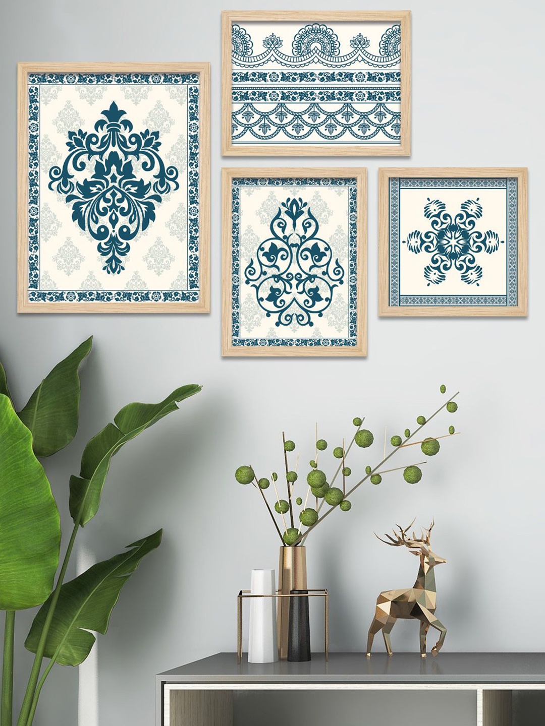 ArtVibes Cream-Coloured & Teal 4 Pieces Floral and Botanical Wooden Painting Wall Arts
ArtVibes Cream-Coloured & Teal 4 Pieces Floral and Botanical Wooden Painting Wall Arts