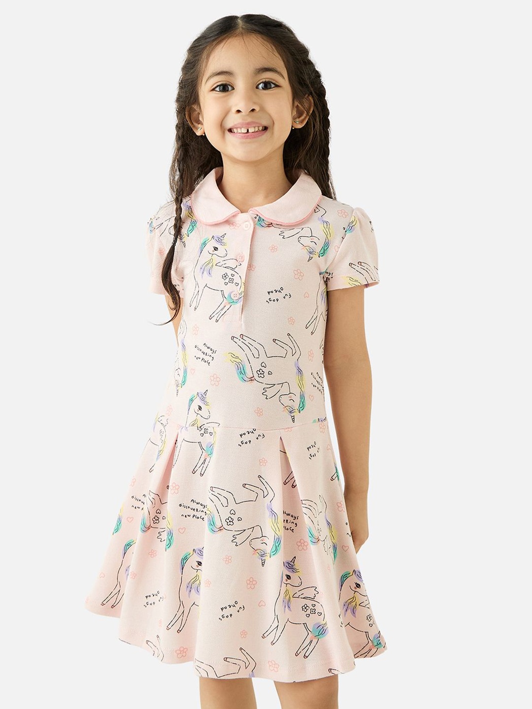 Juniors by Babyshop Girls Conversational Printed Peter Pan Collar Fit & Flare Dress, Pink
Juniors by Babyshop Girls Conversational Printed Peter Pan Collar Fit & Flare Dress, Pink
