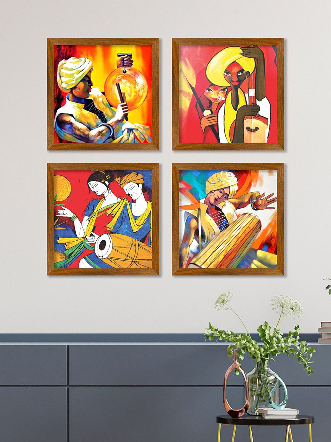 ArtVibes Yellow & Red 4 Pieces Indian Art Pilgrimage Music Art Printed Wooden Wall Arts
ArtVibes Yellow & Red 4 Pieces Indian Art Pilgrimage Music Art Printed Wooden Wall Arts