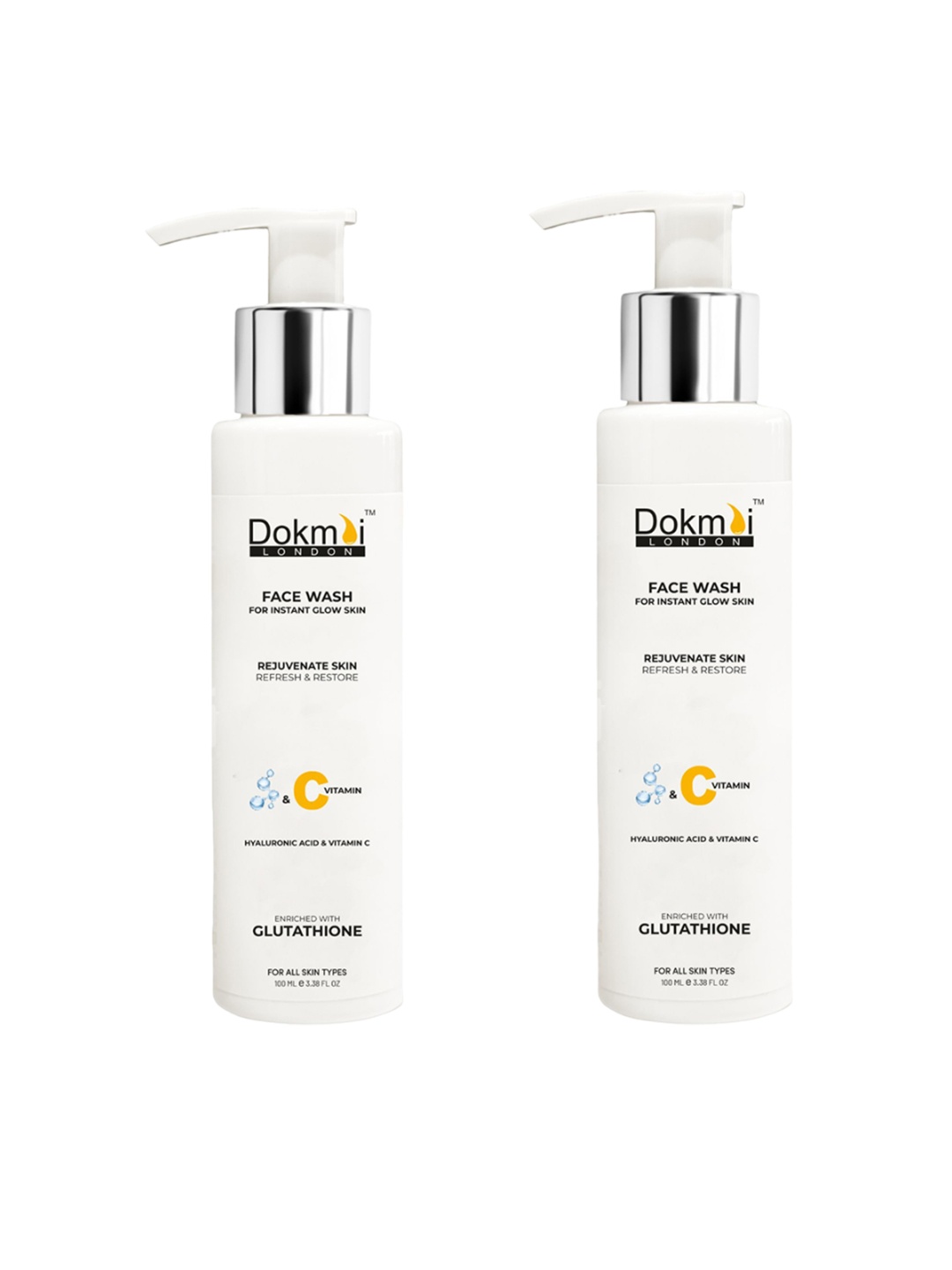 Dokmai London Set Of 2 Vitamin C Face Wash With Gluthathione - 100 ml Each, Transparent
Dokmai London Set Of 2 Vitamin C Face Wash With Gluthathione - 100 ml Each, Transparent