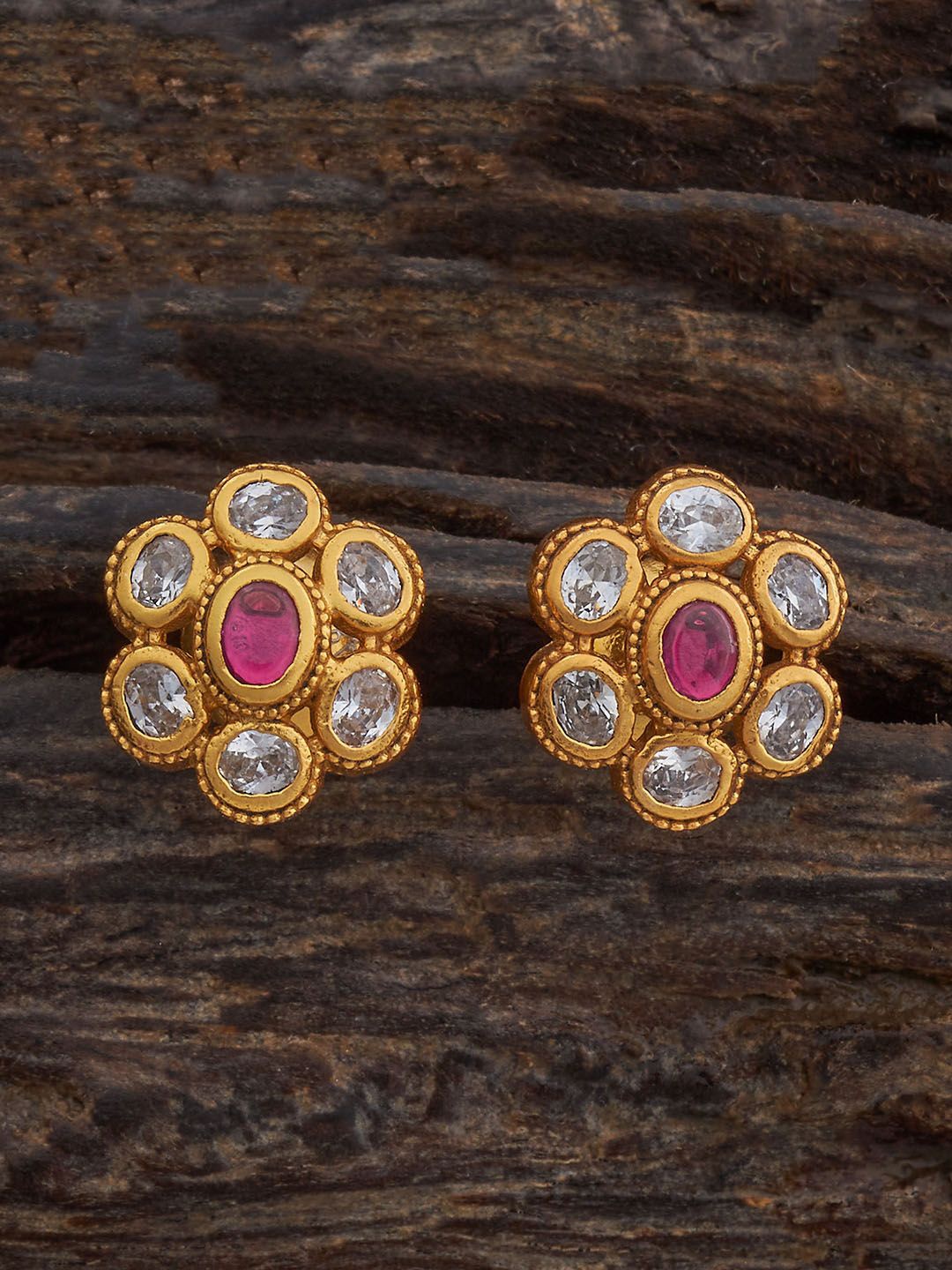 Kushal's Fashion Jewellery Silver Gold Plated Zircon Studded Floral Temple Studs
Kushal's Fashion Jewellery Silver Gold Plated Zircon Studded Floral Temple Studs
