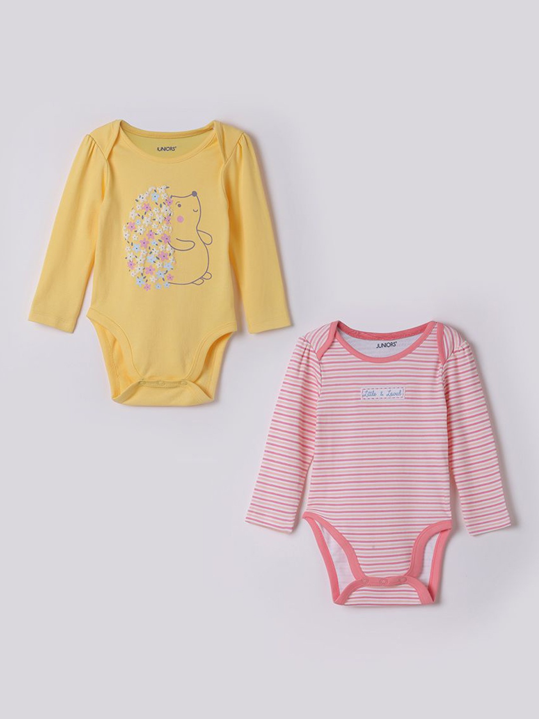 Juniors by Lifestyle Infant Girls Pack Of 2 Printed Pure Cotton Round Neck Bodysuit, Pink
Juniors by Lifestyle Infant Girls Pack Of 2 Printed Pure Cotton Round Neck Bodysuit, Pink