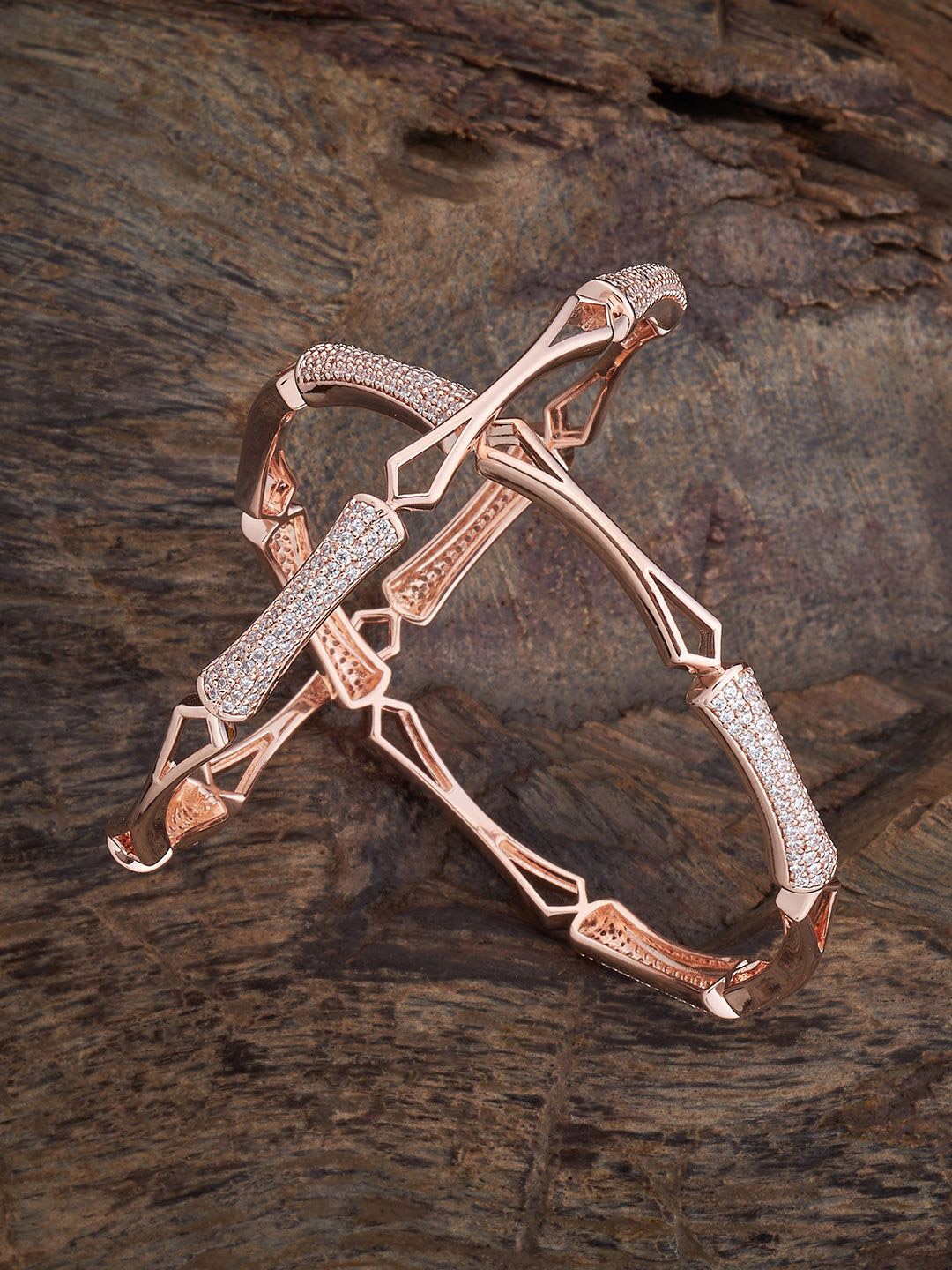 Kushal's Fashion Jewellery Set Of 2 Rose Gold-Plated Cubic Zirconia Stone-Studded Bangles
Kushal's Fashion Jewellery Set Of 2 Rose Gold-Plated Cubic Zirconia Stone-Studded Bangles