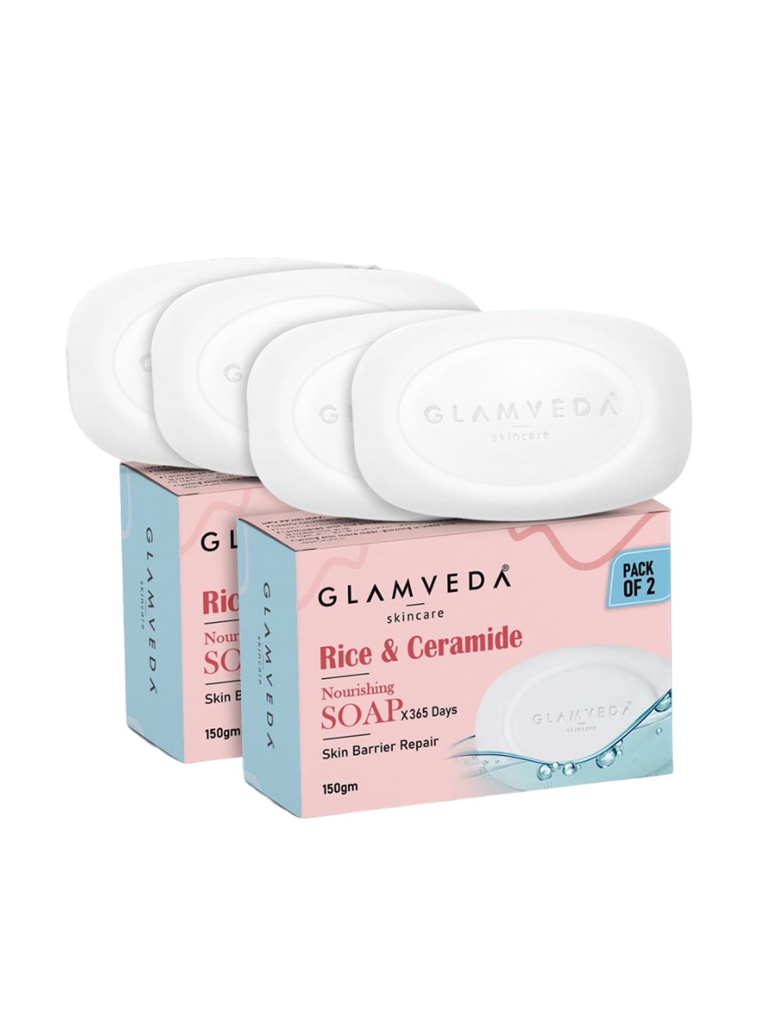GLAMVEDA Set Of 4 Rice & Ceramide Skin Brightening Soap With Hyaluronic Acid - 75 g Each, White
GLAMVEDA Set Of 4 Rice & Ceramide Skin Brightening Soap With Hyaluronic Acid - 75 g Each, White
