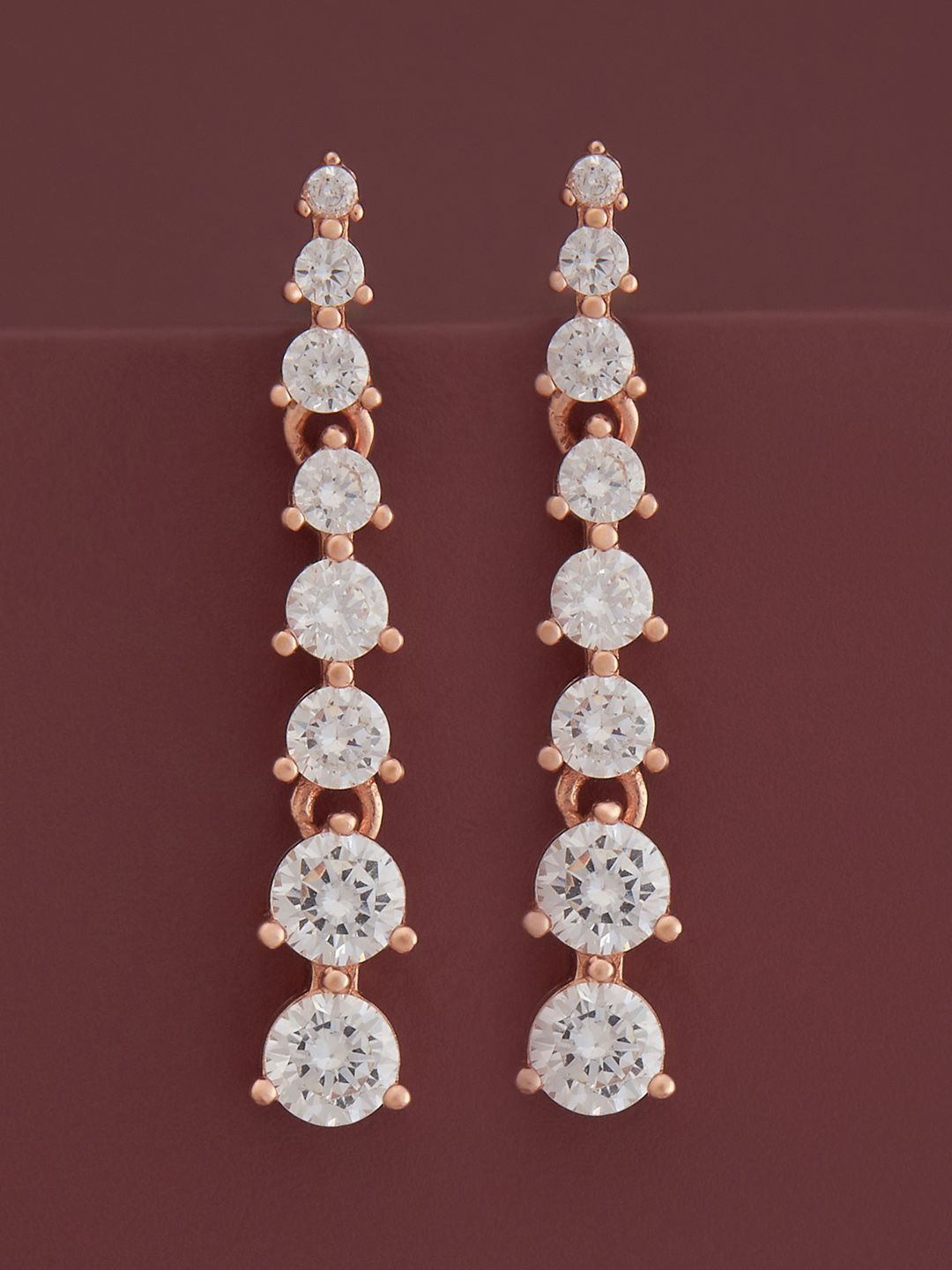 Kushal's Fashion Jewellery Sterling Silver Zircon Rose Gold-Plated Drop Earrings
Kushal's Fashion Jewellery Sterling Silver Zircon Rose Gold-Plated Drop Earrings