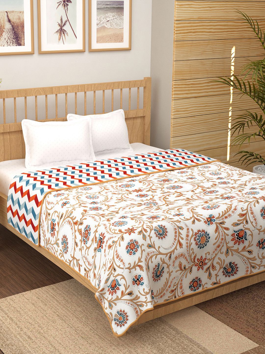 Story@home Beige & White Floral Printed Cotton AC Room 150 GSM Reversible Double Bed Dohar
Story@home Beige & White Floral Printed Cotton AC Room 150 GSM Reversible Double Bed Dohar