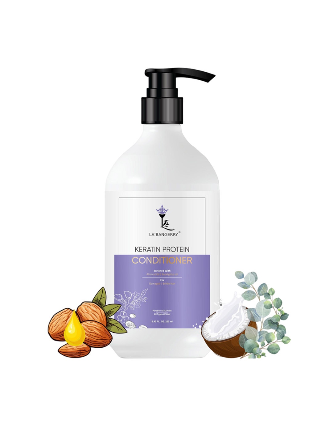 La'bangerry Keratin Protein Smooth Conditioner With Almond Oil - 250 ml, White
La'bangerry Keratin Protein Smooth Conditioner With Almond Oil - 250 ml, White