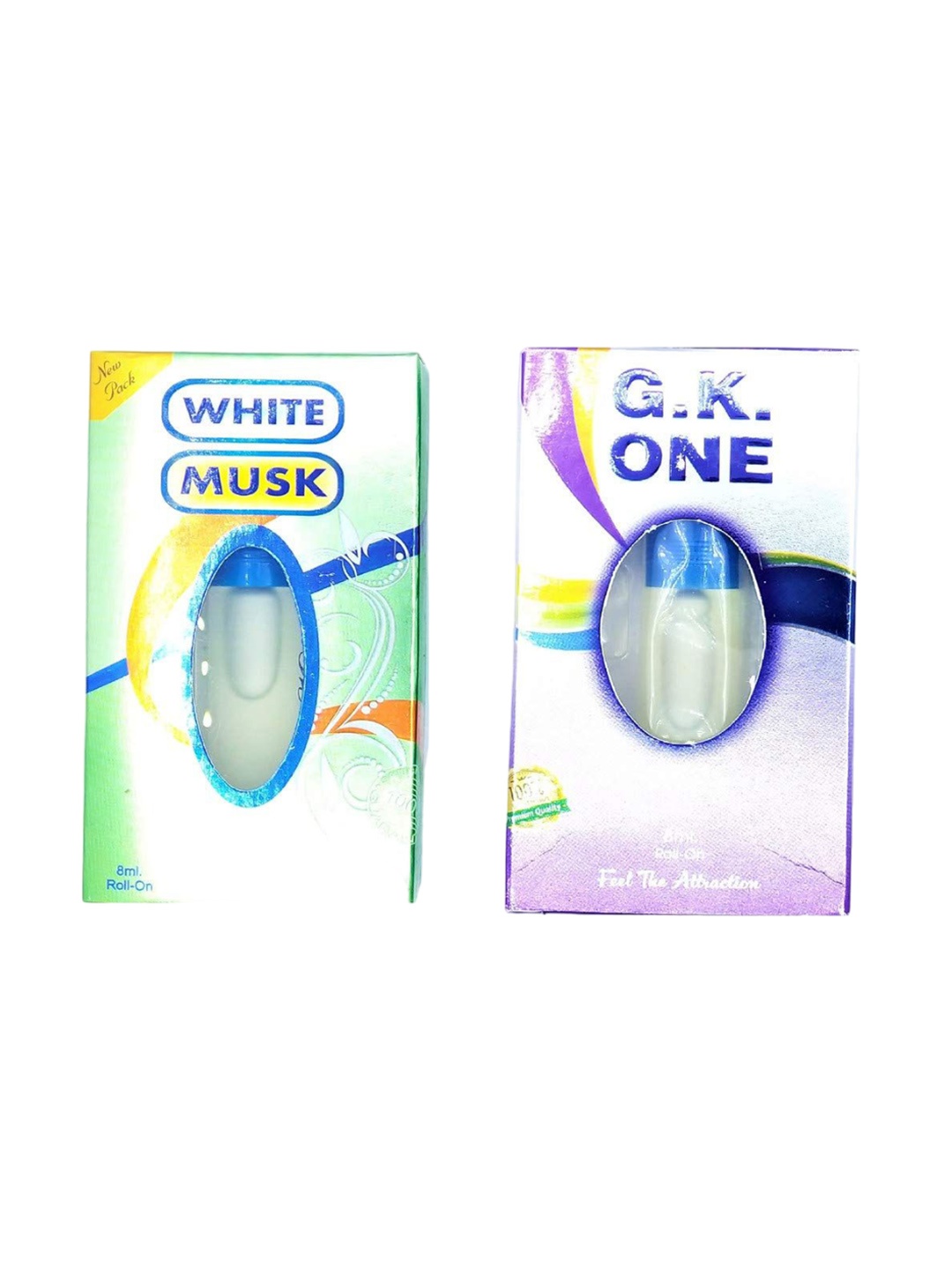 RAVIOUR LIFESTYLE Set Of 2 G.K One & White Musk Non Alcoholic Roll On Attar - 8 ml Each, Transparent
RAVIOUR LIFESTYLE Set Of 2 G.K One & White Musk Non Alcoholic Roll On Attar - 8 ml Each, Transparent