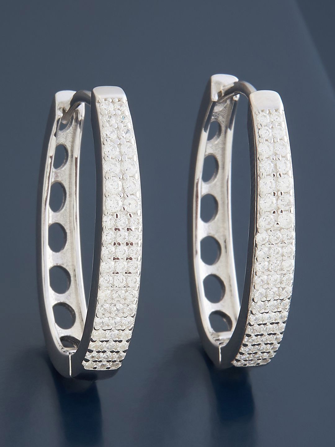 Kushal's Fashion Jewellery Sterling Silver Zircon Rhodium-Plated Hoop Earrings
Kushal's Fashion Jewellery Sterling Silver Zircon Rhodium-Plated Hoop Earrings