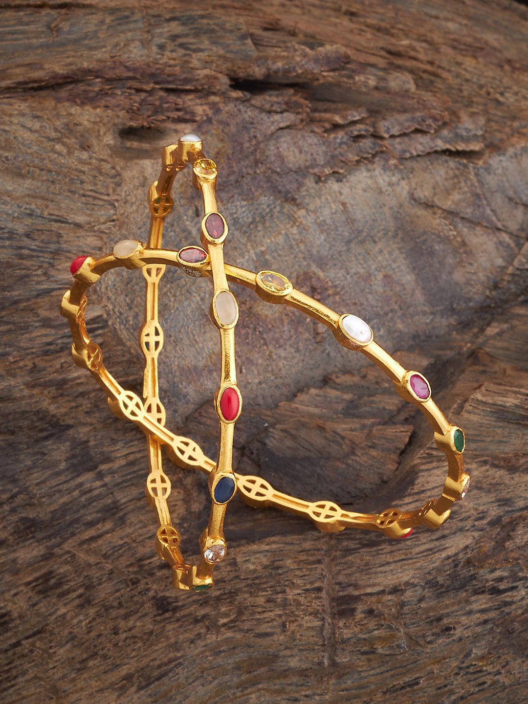 Kushal's Fashion Jewellery Set Of 2 Navaratna Gold-Plated Stone-Studded Bangles
Kushal's Fashion Jewellery Set Of 2 Navaratna Gold-Plated Stone-Studded Bangles