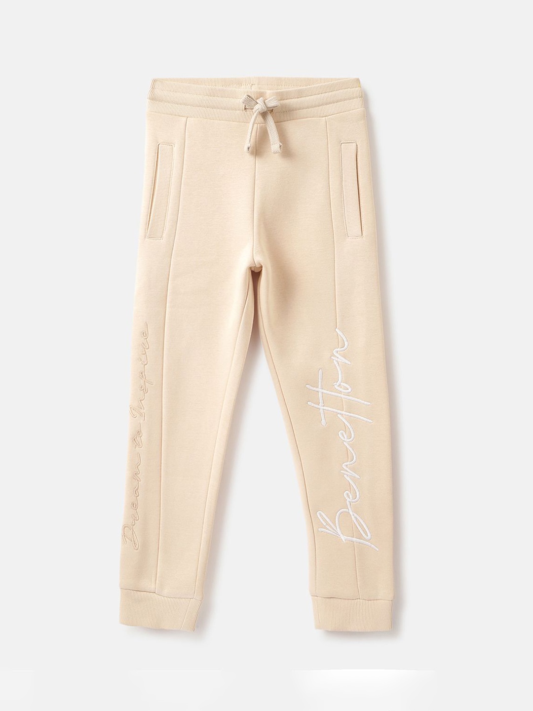 United Colors of Benetton Boys Typography Printed Mid Rise Joggers Track Pants, Beige
United Colors of Benetton Boys Typography Printed Mid Rise Joggers Track Pants, Beige