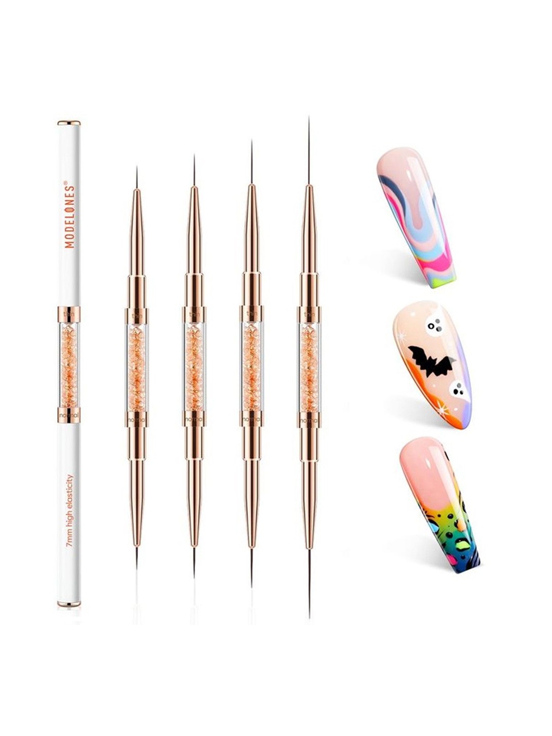 Modelones Set Of 4 Double-Ended Nail Art Liner Brush Nail Gel Polish Painting, Bronze
Modelones Set Of 4 Double-Ended Nail Art Liner Brush Nail Gel Polish Painting, Bronze