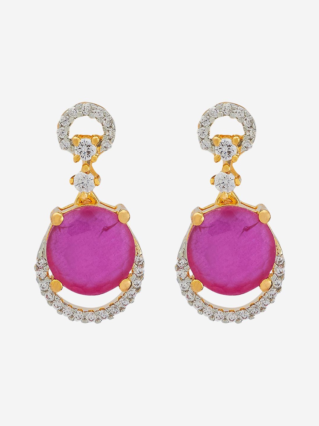 Kushal's Fashion Jewellery Rose Gold-Plated Ruby Circular Silver Zircon Drop Earrings
Kushal's Fashion Jewellery Rose Gold-Plated Ruby Circular Silver Zircon Drop Earrings