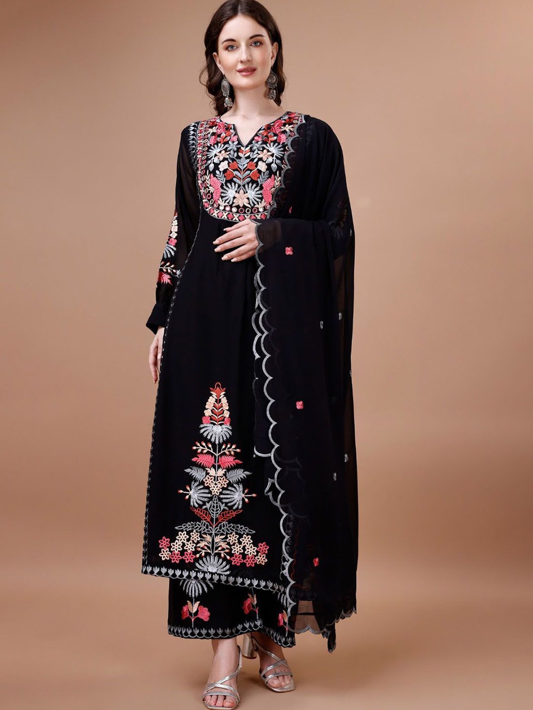 KALINI Women Embroidered Regular Thread Work Kurta with Trousers & With Dupatta, Black
KALINI Women Embroidered Regular Thread Work Kurta with Trousers & With Dupatta, Black