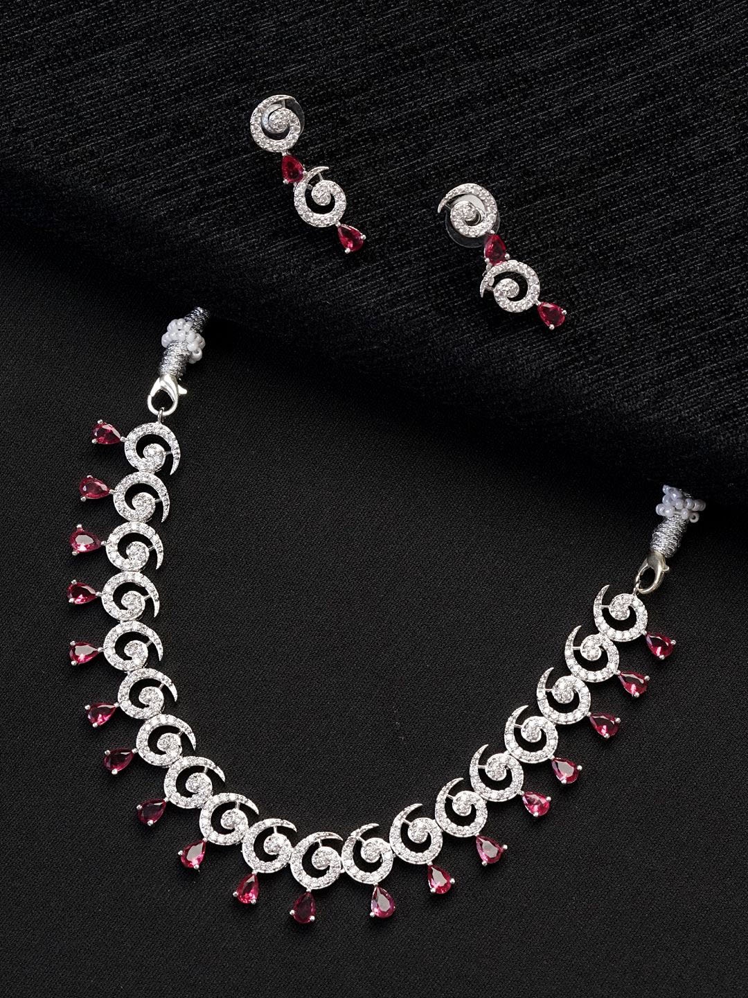 Zoey Rhodium Plated American Diamond & Cubic Zirconia Stone Studded Jewellery Set, Silver
Zoey Rhodium Plated American Diamond & Cubic Zirconia Stone Studded Jewellery Set, Silver