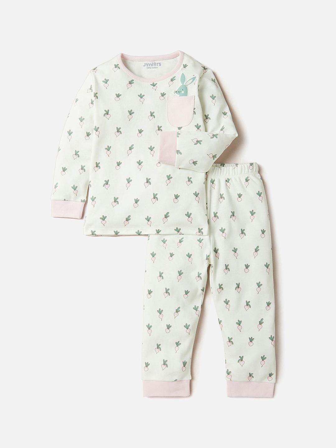 Juniors by Babyshop Girls Printed Pure Cotton Round Neck Long Sleeves Night Suit, White
Juniors by Babyshop Girls Printed Pure Cotton Round Neck Long Sleeves Night Suit, White