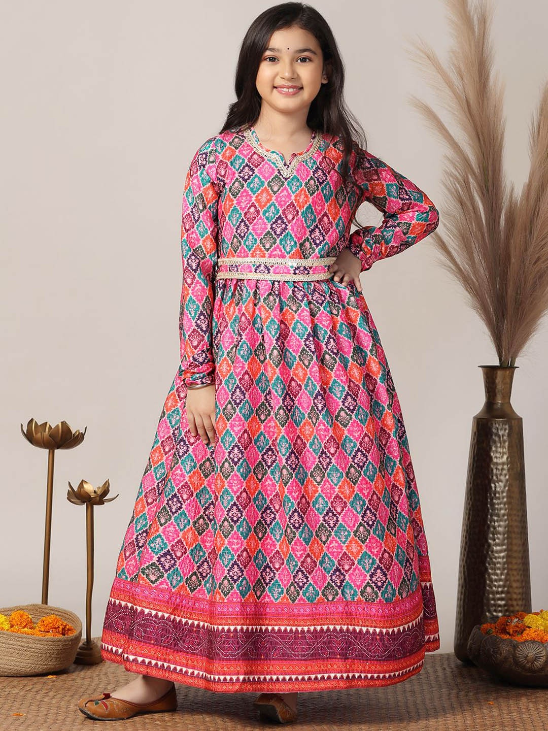FASHION DREAM Girls Ethnic Motifs Printed Fit & Flare Maxi Ethnic Dresses, Pink
FASHION DREAM Girls Ethnic Motifs Printed Fit & Flare Maxi Ethnic Dresses, Pink