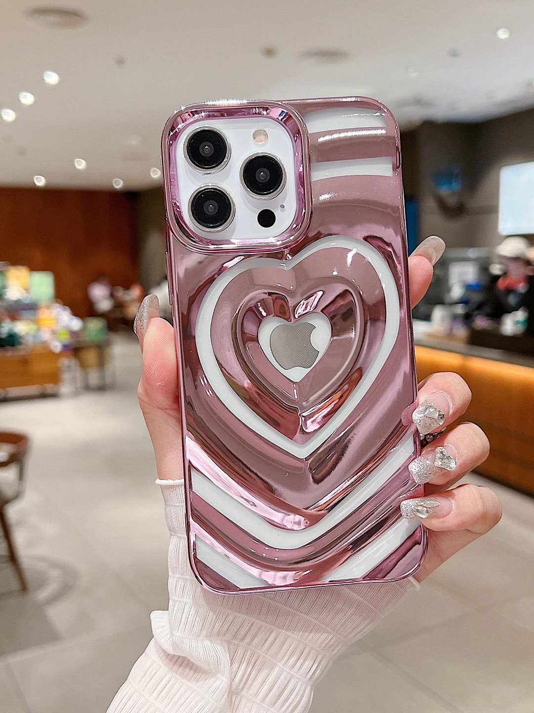 Luxury Kase LK159 Love Heart Plated iPhone 13 Pro Max Back Case Mobile Accessory, Rose gold
Luxury Kase LK159 Love Heart Plated iPhone 13 Pro Max Back Case Mobile Accessory, Rose gold