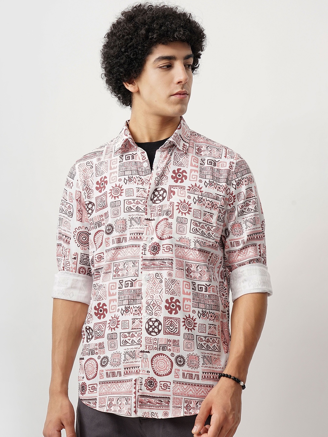 British Club Men Comfort Spread Collar Ethnic Motifs Printed Slim Fit Casual Shirt, Off white
British Club Men Comfort Spread Collar Ethnic Motifs Printed Slim Fit Casual Shirt, Off white