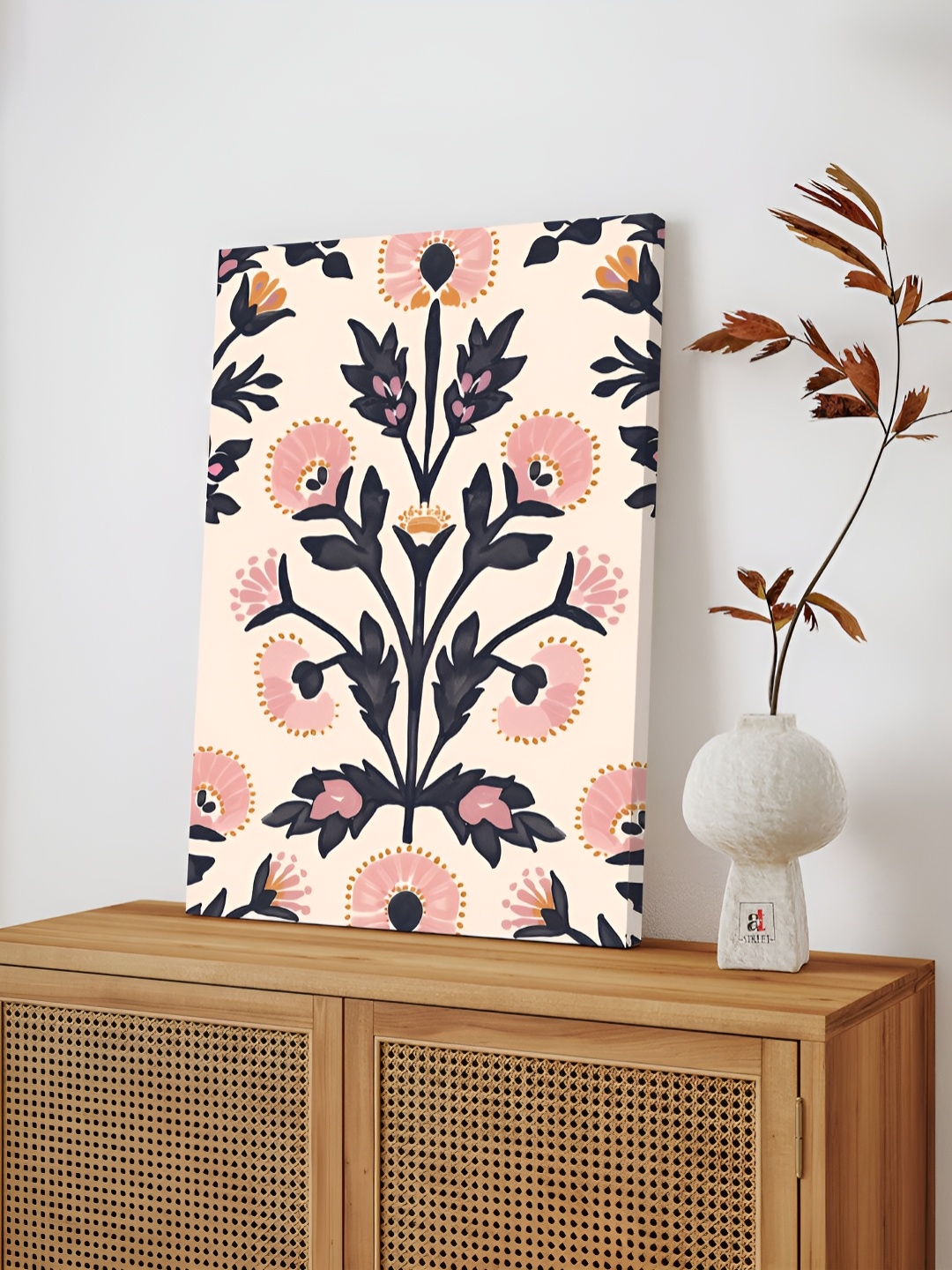 Art Street Pink & Black Indian Folk Floral Pattern Stretched Canvas Painting Wall Art
Art Street Pink & Black Indian Folk Floral Pattern Stretched Canvas Painting Wall Art