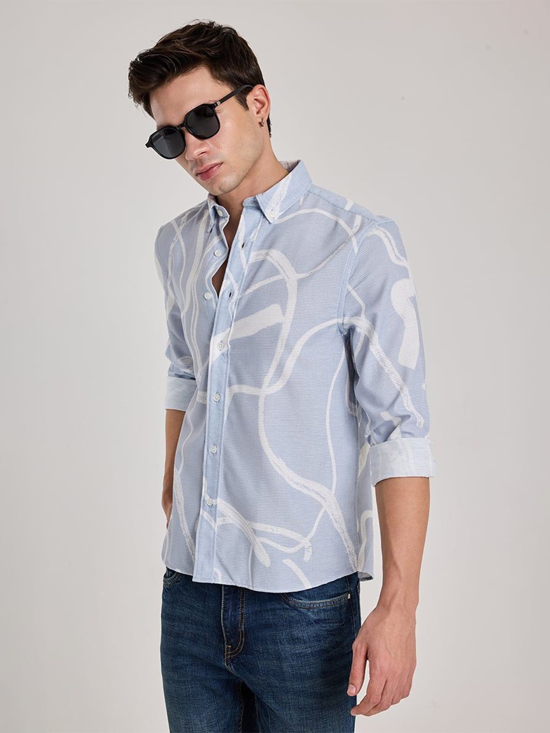 Snitch Men Smart Button-Down Collar Abstract Printed Slim Fit Casual Shirt, Blue
Snitch Men Smart Button-Down Collar Abstract Printed Slim Fit Casual Shirt, Blue