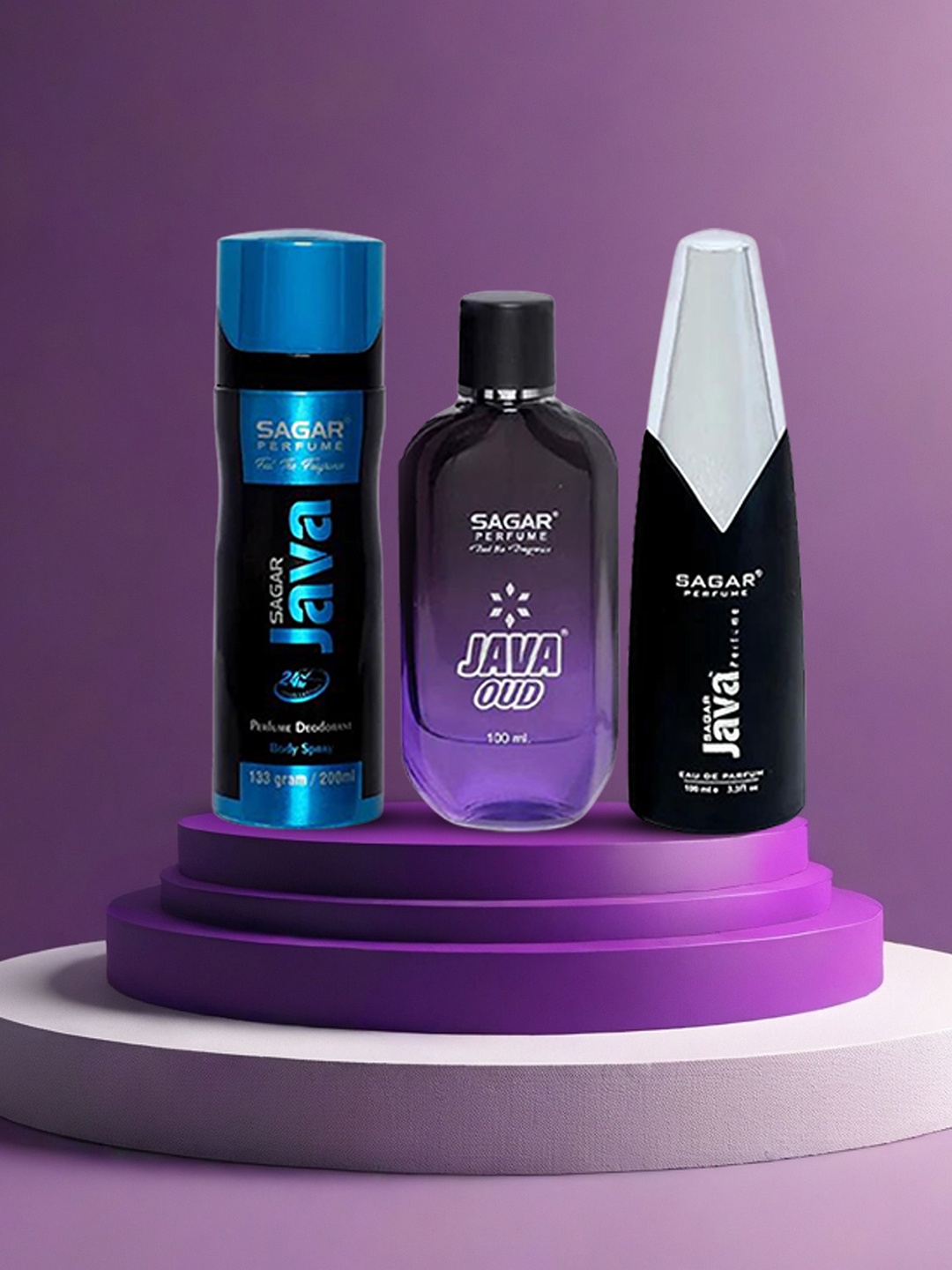 SAGAR PERFUMERY Set Of 3 Java Eau De Parfum & Deodorant Spray & Perfume Combo, Purple
SAGAR PERFUMERY Set Of 3 Java Eau De Parfum & Deodorant Spray & Perfume Combo, Purple