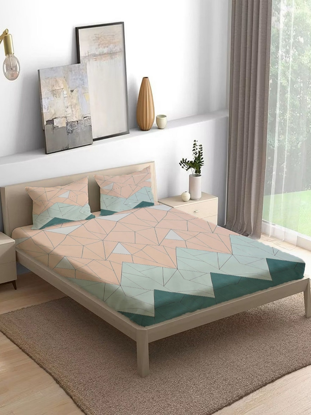 THE little BIG STORE Beige Geometric Cotton 140TC Fitted Queen Bedsheet Set-2.13m x 2.13m
THE little BIG STORE Beige Geometric Cotton 140TC Fitted Queen Bedsheet Set-2.13m x 2.13m