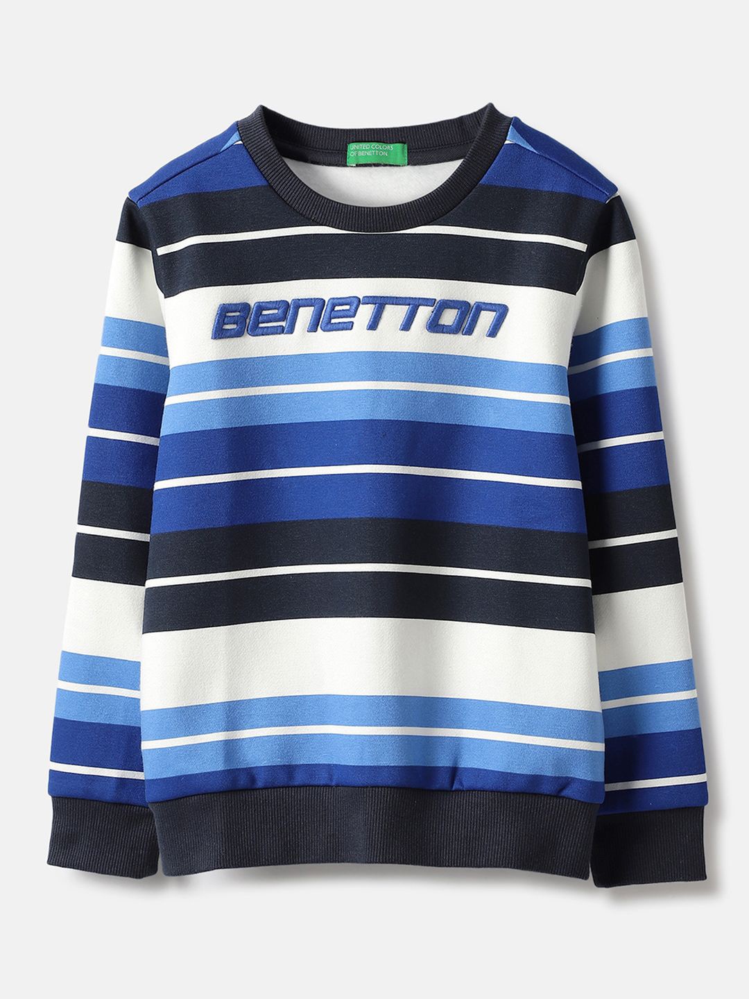 United Colors of Benetton Boys Striped Round Neck Cotton Pullover Ribbed Sweatshirt, Blue
United Colors of Benetton Boys Striped Round Neck Cotton Pullover Ribbed Sweatshirt, Blue