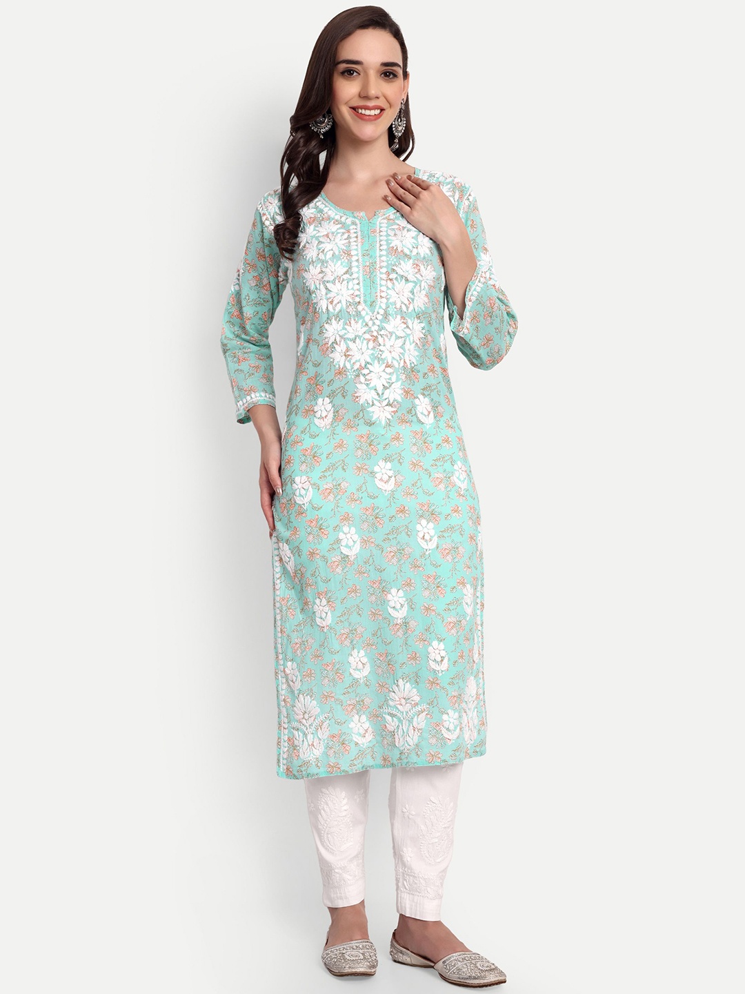 Indiankala4u Ethnic Motifs Embroidered Lucknow Chikankari MulMul Cotton Straight Kurta, Blue
Indiankala4u Ethnic Motifs Embroidered Lucknow Chikankari MulMul Cotton Straight Kurta, Blue