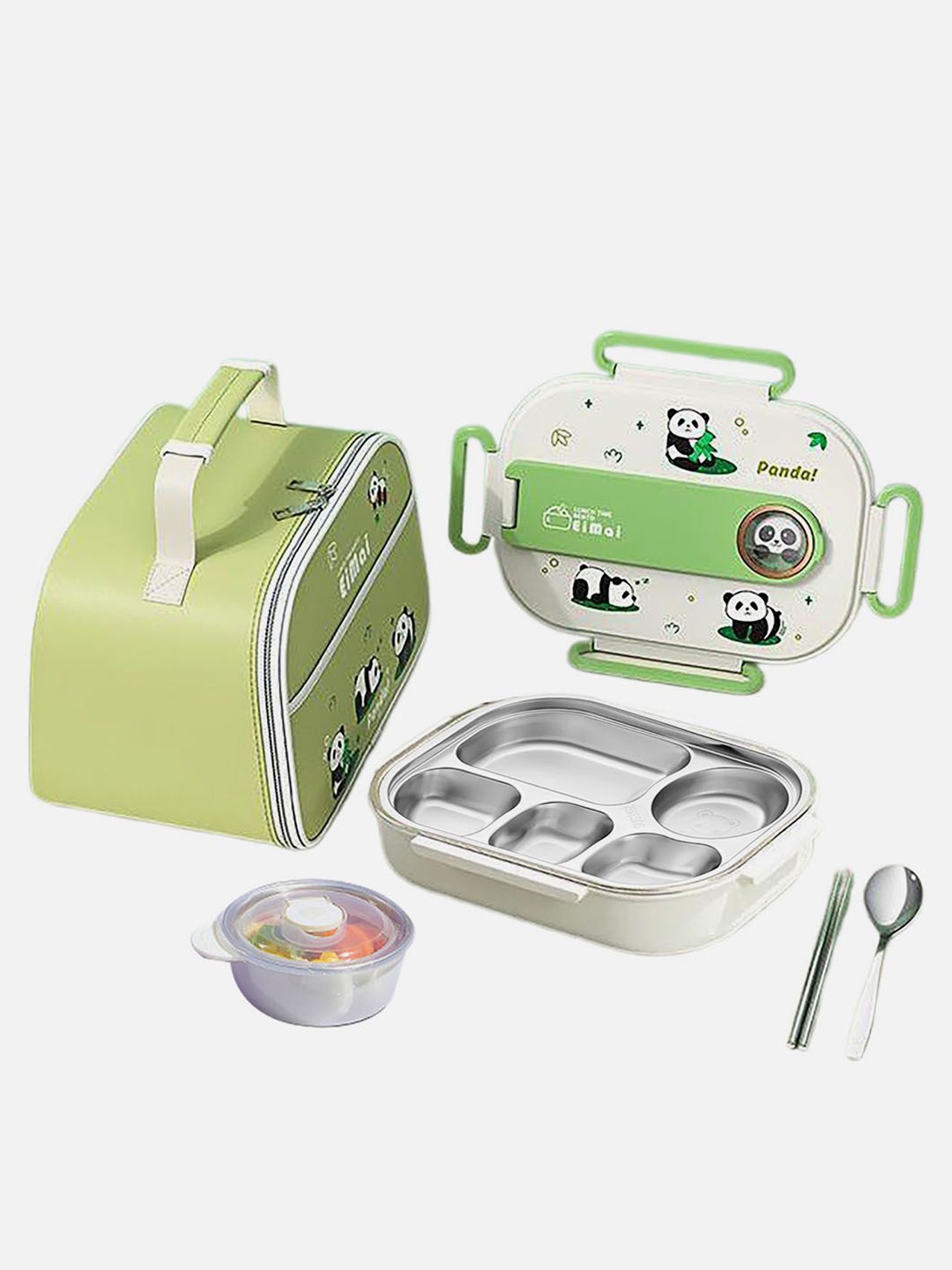 Little Surprise Box LLP Green & White Stainless Steel Lunch Box With Matching Lunch Bag
Little Surprise Box LLP Green & White Stainless Steel Lunch Box With Matching Lunch Bag