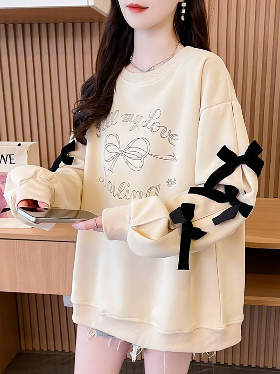 StyleCast x Revolte Women Typography Printed Round Neck Cotton Pullover Sweatshirt, Khaki
StyleCast x Revolte Women Typography Printed Round Neck Cotton Pullover Sweatshirt, Khaki