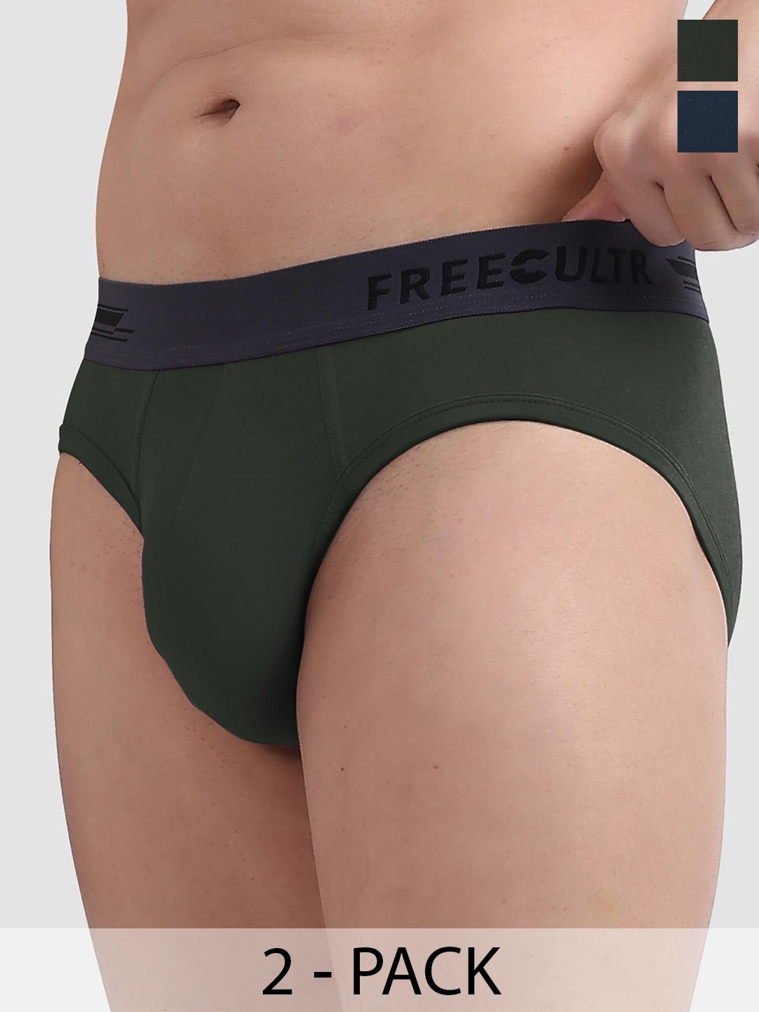 FREECULTR Pack Of 2 Anti Bacterial Micromodal Basic Briefs FC-B-XT-SEG-PB_S, Olive
FREECULTR Pack Of 2 Anti Bacterial Micromodal Basic Briefs FC-B-XT-SEG-PB_S, Olive