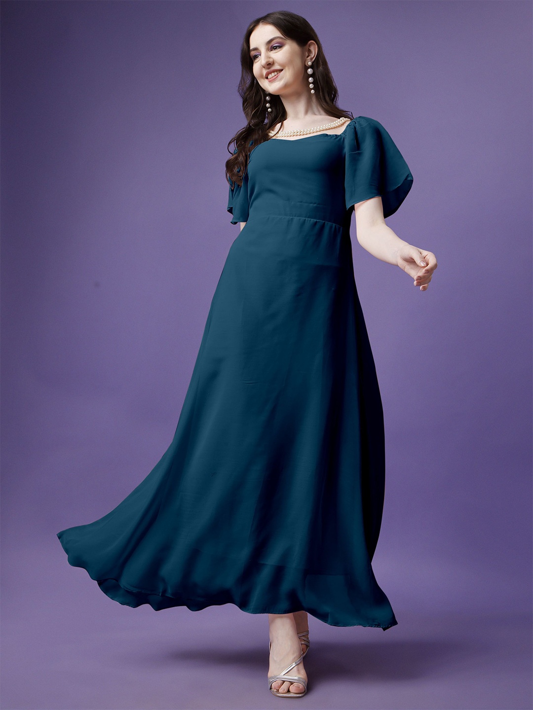 Raiyani Enterprise Women Flared Sleeve Fit & Flare Casual Party Maxi Dress, Blue
Raiyani Enterprise Women Flared Sleeve Fit & Flare Casual Party Maxi Dress, Blue