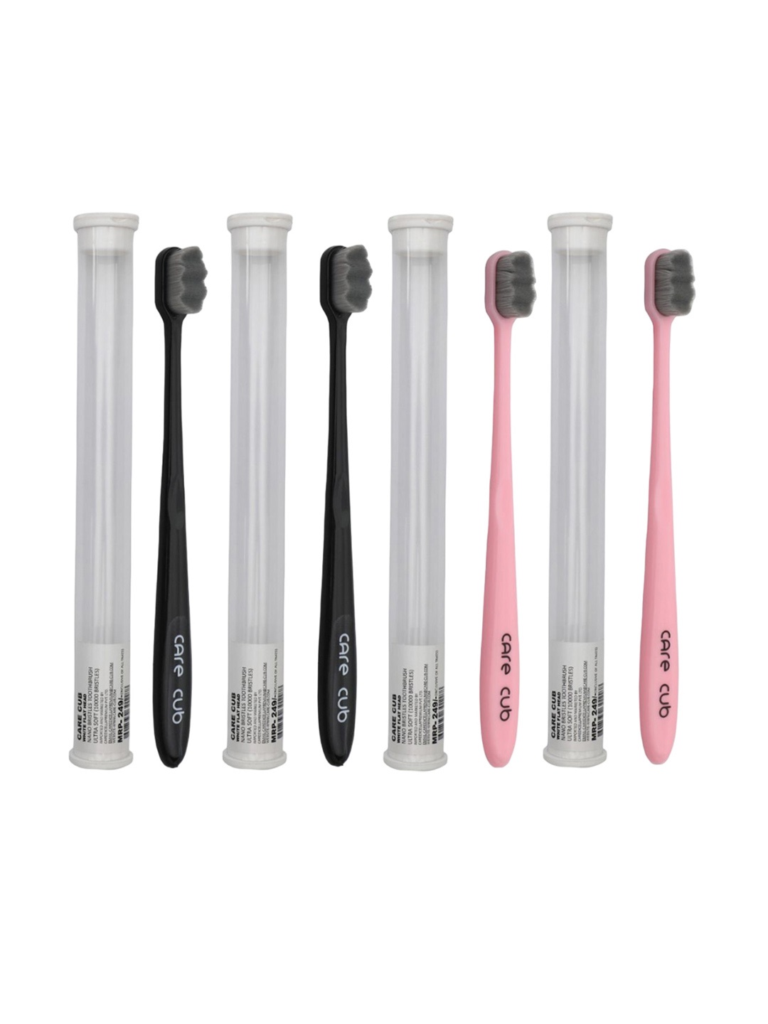 CARE CUB Set Of 4 ZigZag Ultra Soft Nano 10,000 Bristles Oral Toothbrush - Black & Pink
CARE CUB Set Of 4 ZigZag Ultra Soft Nano 10,000 Bristles Oral Toothbrush - Black & Pink