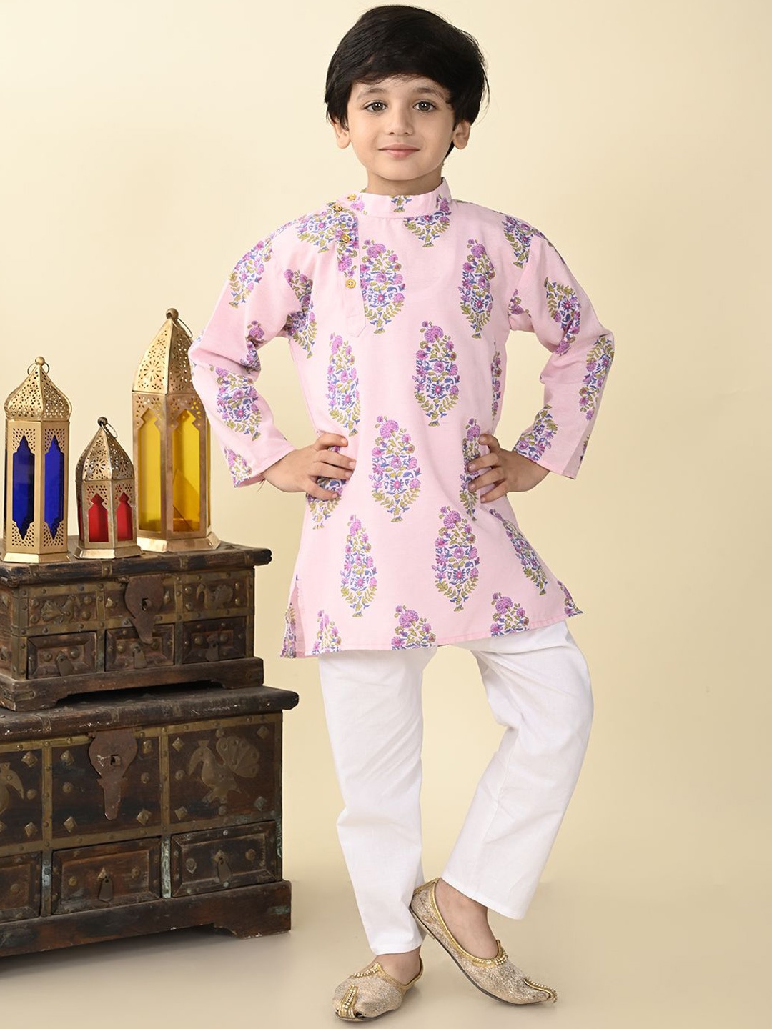 Superminis Boys Floral Printed Mandarin Collar Regular Pure Cotton Kurta With Pyjama, Pink
Superminis Boys Floral Printed Mandarin Collar Regular Pure Cotton Kurta With Pyjama, Pink