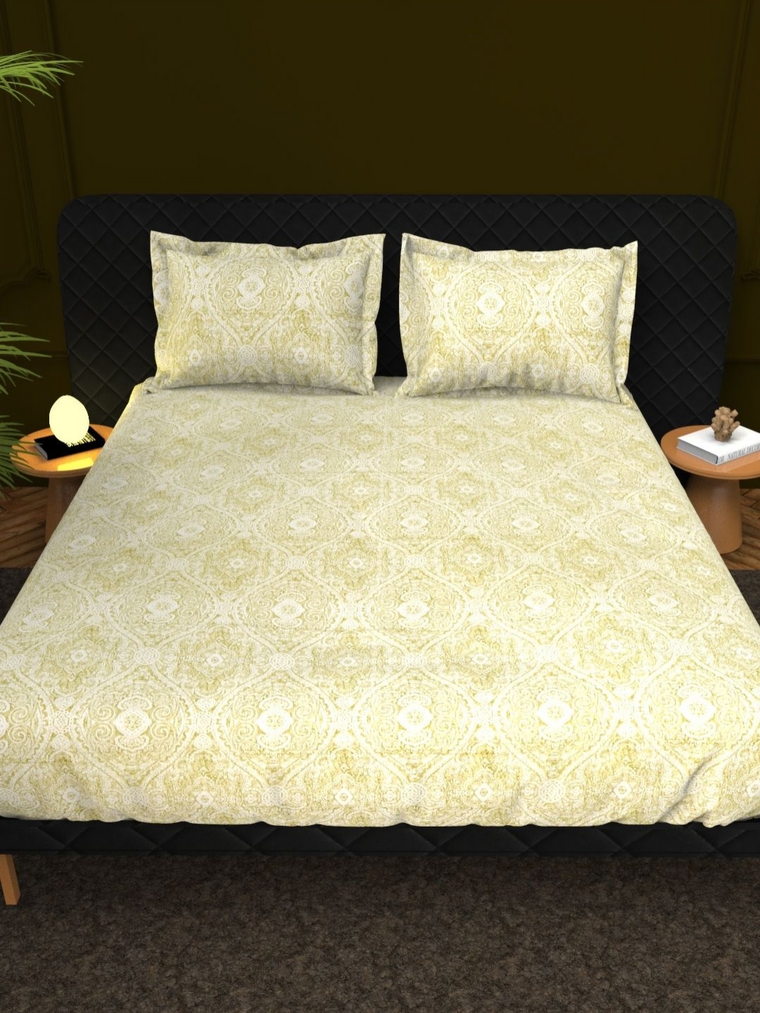 THE WHITE MOSS Yellow & White Abstract Cotton 210 TC King Bedsheet Set 2.75 m x 2.75 m
THE WHITE MOSS Yellow & White Abstract Cotton 210 TC King Bedsheet Set 2.75 m x 2.75 m