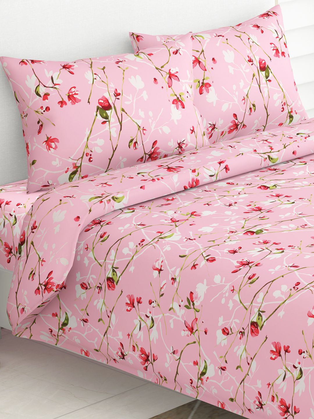 haus & kinder Pink & White Floral Printed Cotton186 TC King Bedsheet Set 1.99 m x 1.83 m
haus & kinder Pink & White Floral Printed Cotton186 TC King Bedsheet Set 1.99 m x 1.83 m