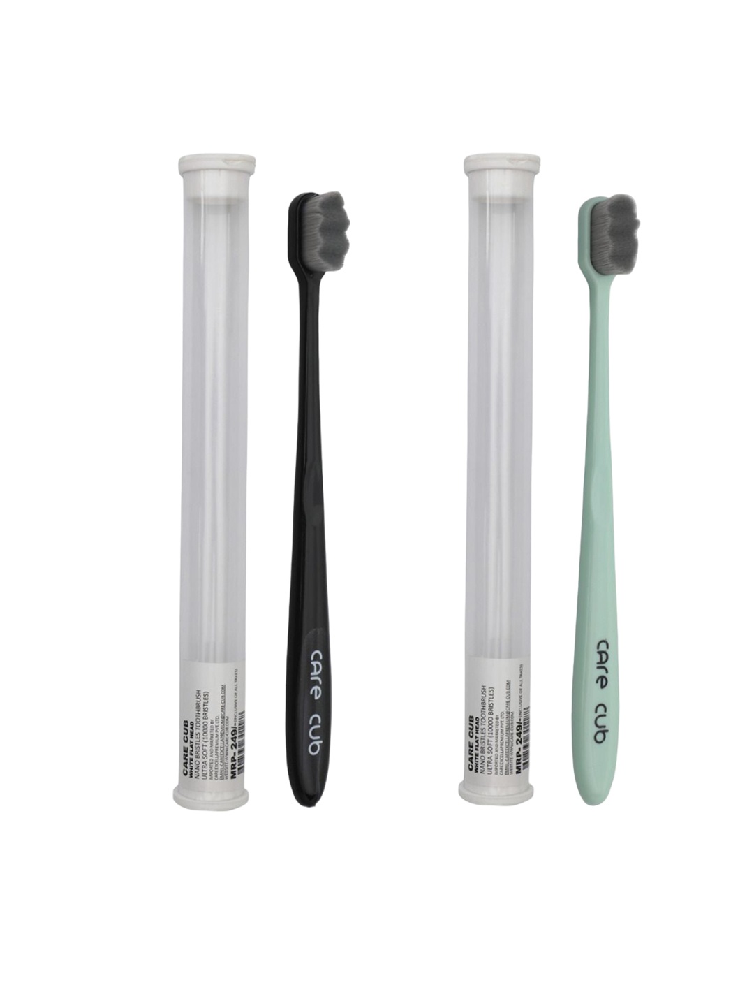 CARE CUB Set Of 2 ZigZag Ultra Soft Nano 10,000 Bristles Oral Toothbrush - Black & Green
CARE CUB Set Of 2 ZigZag Ultra Soft Nano 10,000 Bristles Oral Toothbrush - Black & Green