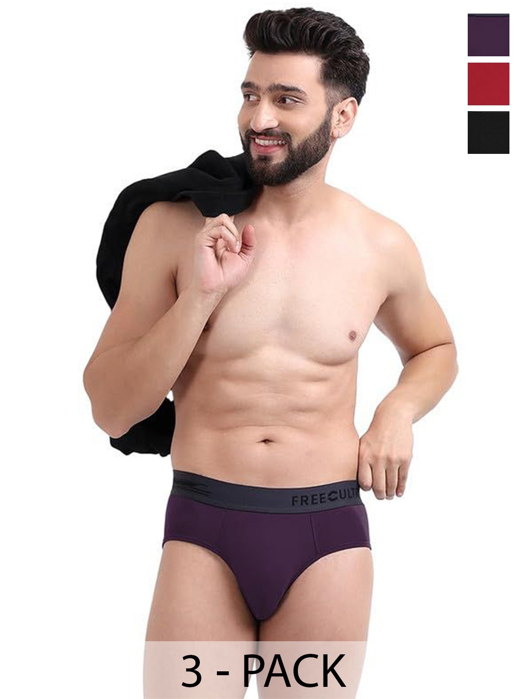 FREECULTR Pack Of 3 Men Anti Bacterial Ribbed Basic Briefs FC-POP-B-TV-POB-RED-03_XXXL
FREECULTR Pack Of 3 Men Anti Bacterial Ribbed Basic Briefs FC-POP-B-TV-POB-RED-03_XXXL