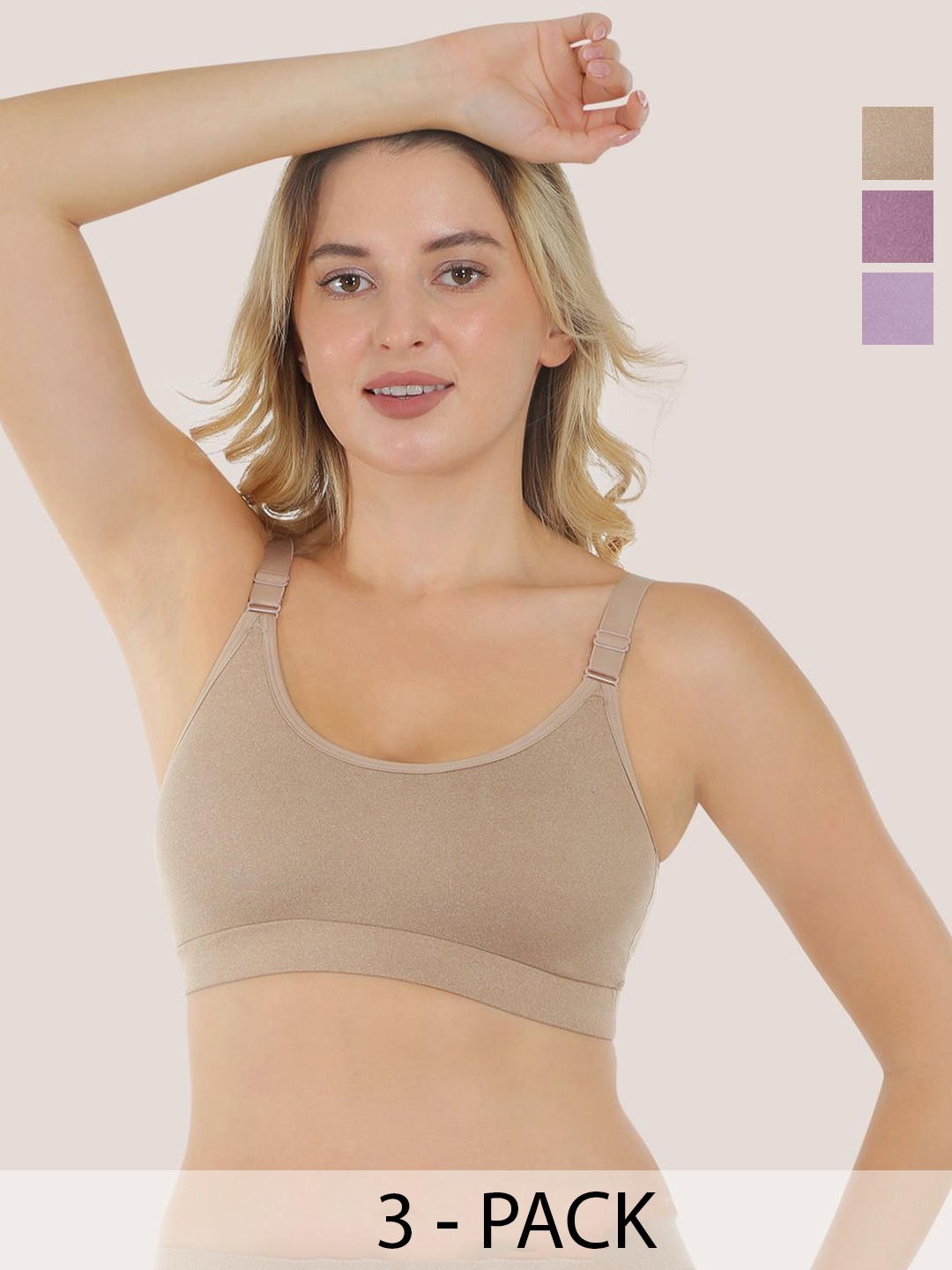 POOJA RAGENEE Women Pack of 3 Cotton Non Padded Medium Coverage T-shirt Bra, Lavender
POOJA RAGENEE Women Pack of 3 Cotton Non Padded Medium Coverage T-shirt Bra, Lavender