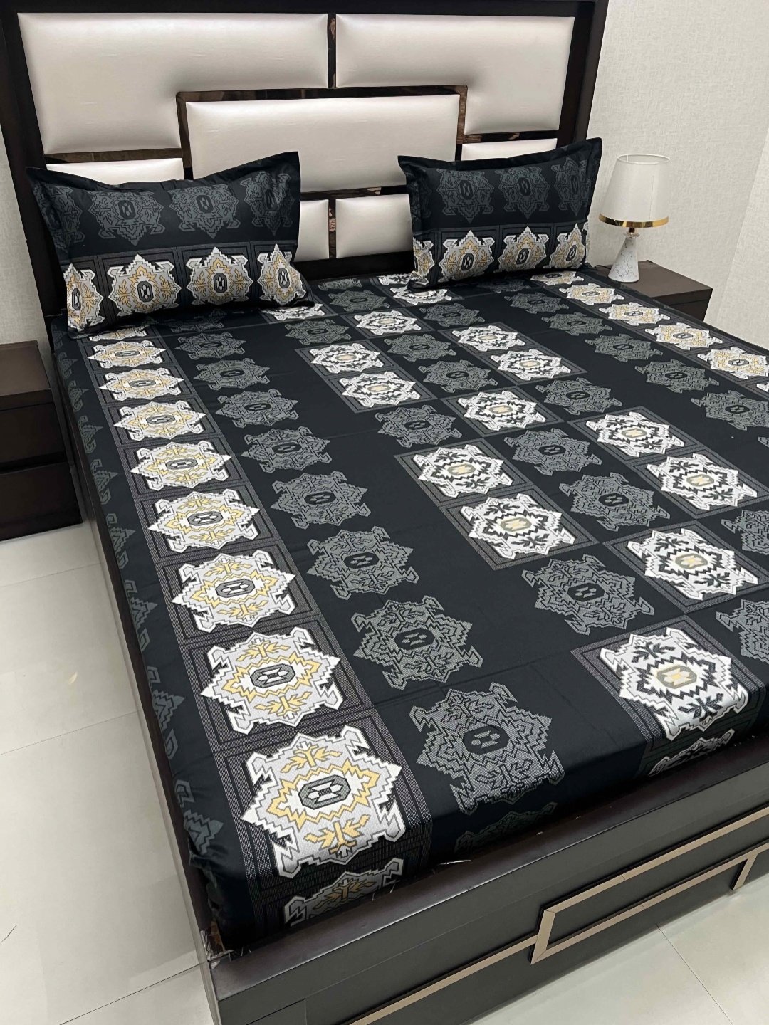 Pure Decor Passion Fur Black Ethnic Printed Cotton 350 TC Queen Bedsheet Set 2.52 x 2.28m
Pure Decor Passion Fur Black Ethnic Printed Cotton 350 TC Queen Bedsheet Set 2.52 x 2.28m
