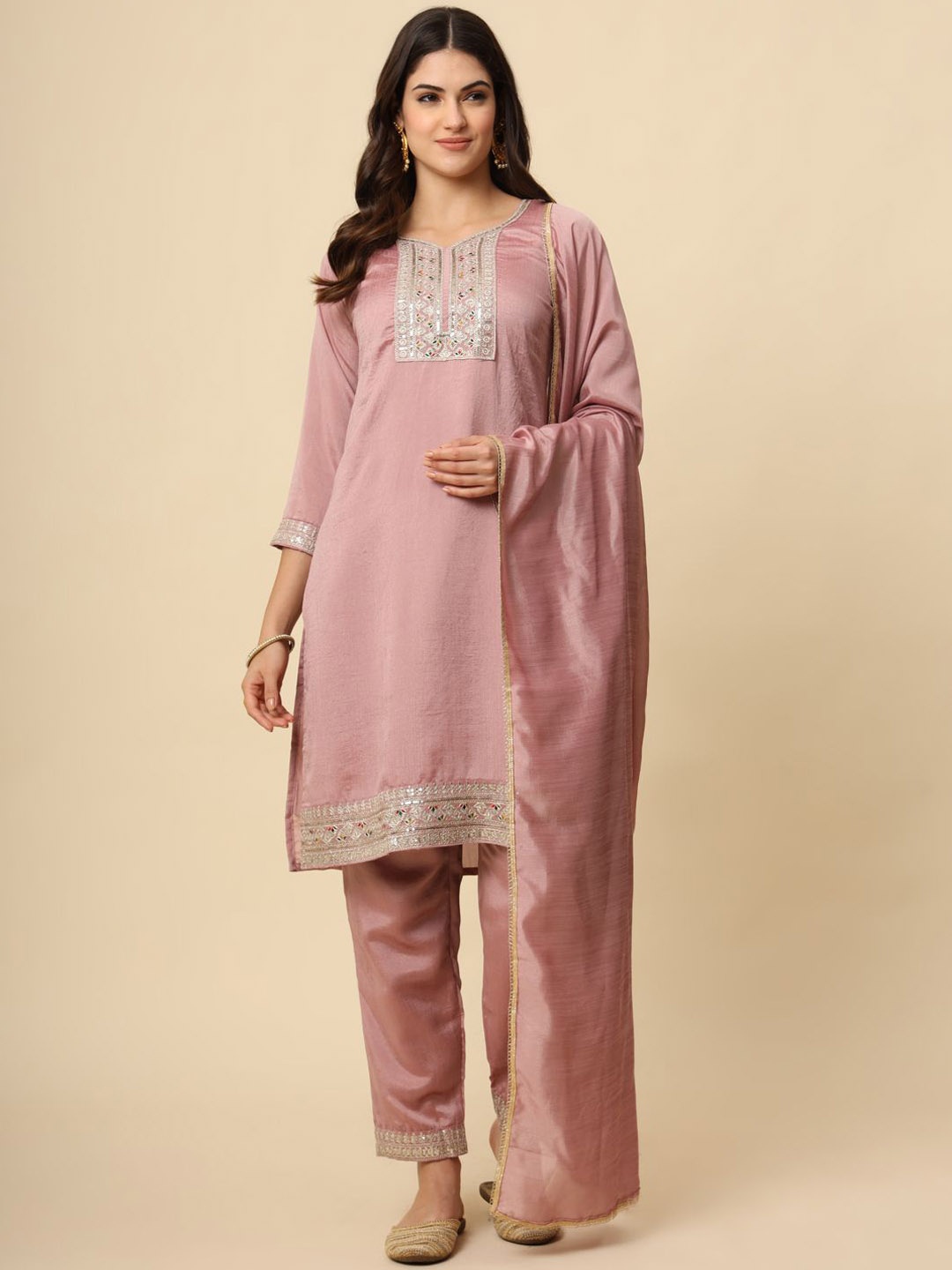 HERE&NOW Megha1 Floral Yoke Design Straight Thread Work Kurta with Trousers & With Dupatta, Mauve
HERE&NOW Megha1 Floral Yoke Design Straight Thread Work Kurta with Trousers & With Dupatta, Mauve