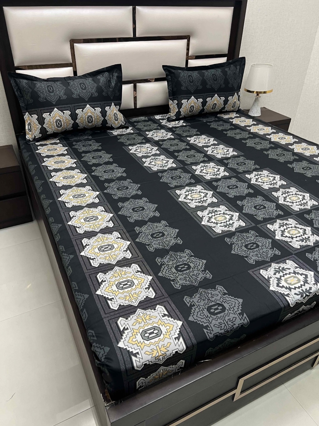 Pure Decor Passion Fur Black Ethnic Printed Cotton 230 TC Queen Bedsheet Set 2.54 x 2.27 m
Pure Decor Passion Fur Black Ethnic Printed Cotton 230 TC Queen Bedsheet Set 2.54 x 2.27 m