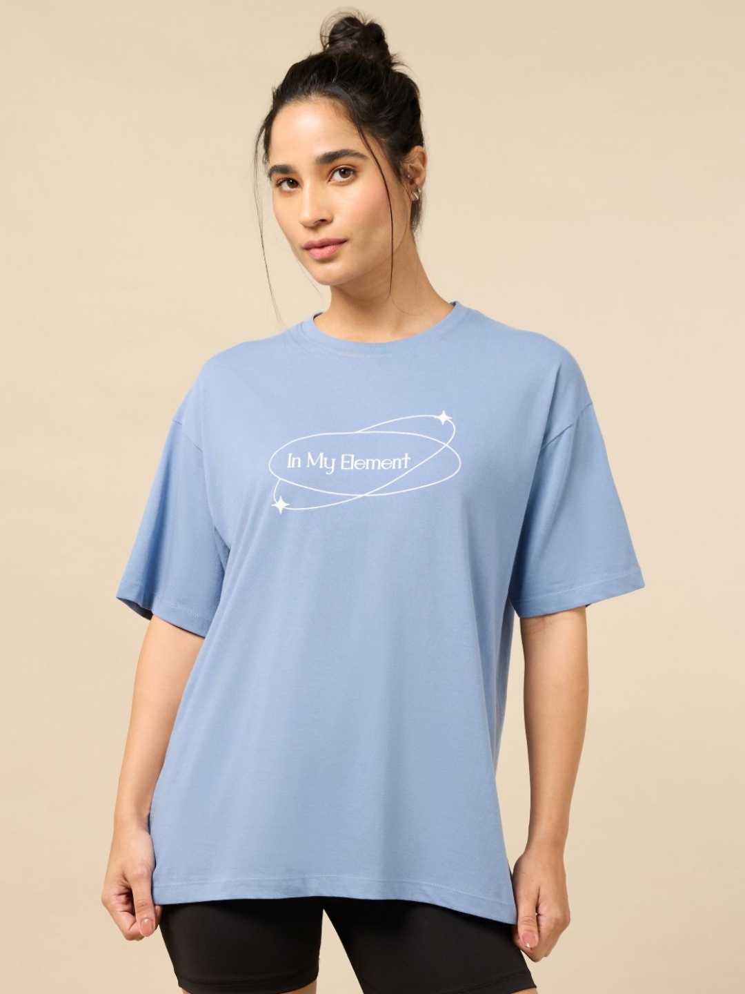 CULT Women Bio Finish Typography Printed Round Neck Cotton Oversized T-shirt, Blue
CULT Women Bio Finish Typography Printed Round Neck Cotton Oversized T-shirt, Blue
