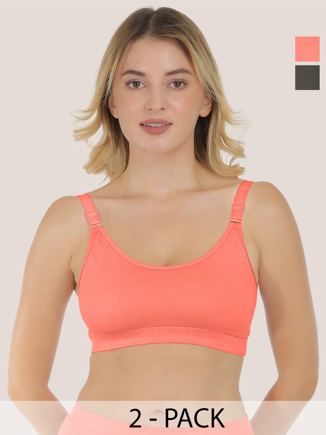 POOJA RAGENEE Women pack of 2 T-shirt Full Coverage Non Padded Medium Support Yoga Bra, Grey
POOJA RAGENEE Women pack of 2 T-shirt Full Coverage Non Padded Medium Support Yoga Bra, Grey