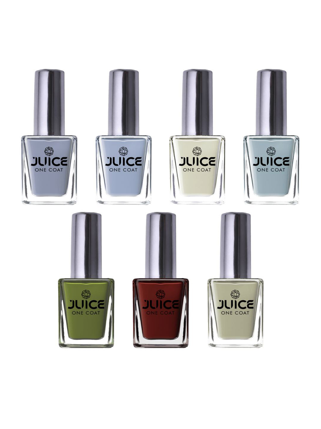 JUICE Set Of 7 Long Lasting Waterproof Chip Resistant One Coat Nail Polish - 11ml Each, Multi
JUICE Set Of 7 Long Lasting Waterproof Chip Resistant One Coat Nail Polish - 11ml Each, Multi
