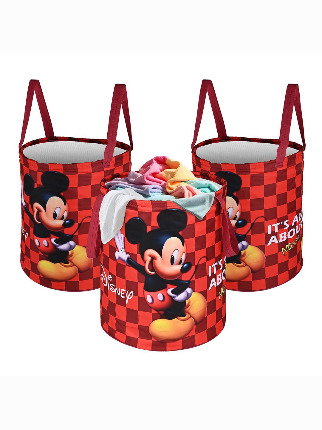 Kuber Industries Maroon & Red 3 Pieces Disney Mickey Printed Foldable Laundry Bags 45L
Kuber Industries Maroon & Red 3 Pieces Disney Mickey Printed Foldable Laundry Bags 45L